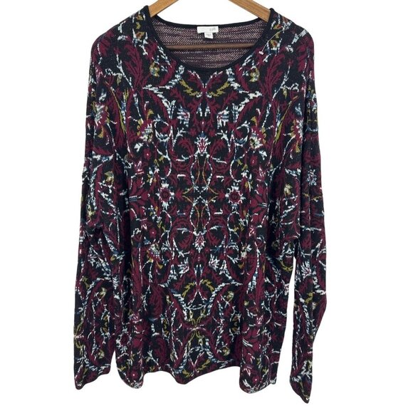 J. Jill Women's Geometric Long Sleeve Colorful Oversized Tunic Sweater Size XL - Picture 1 of 7